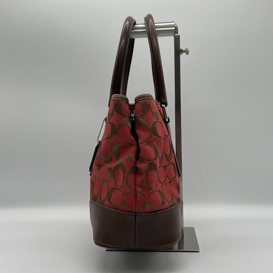 美品】COACH コーチ シグネチャー ハンドバッグ キャンバス 美品】COACH コーチ シグネチャー ハンドバッグ キャンバス