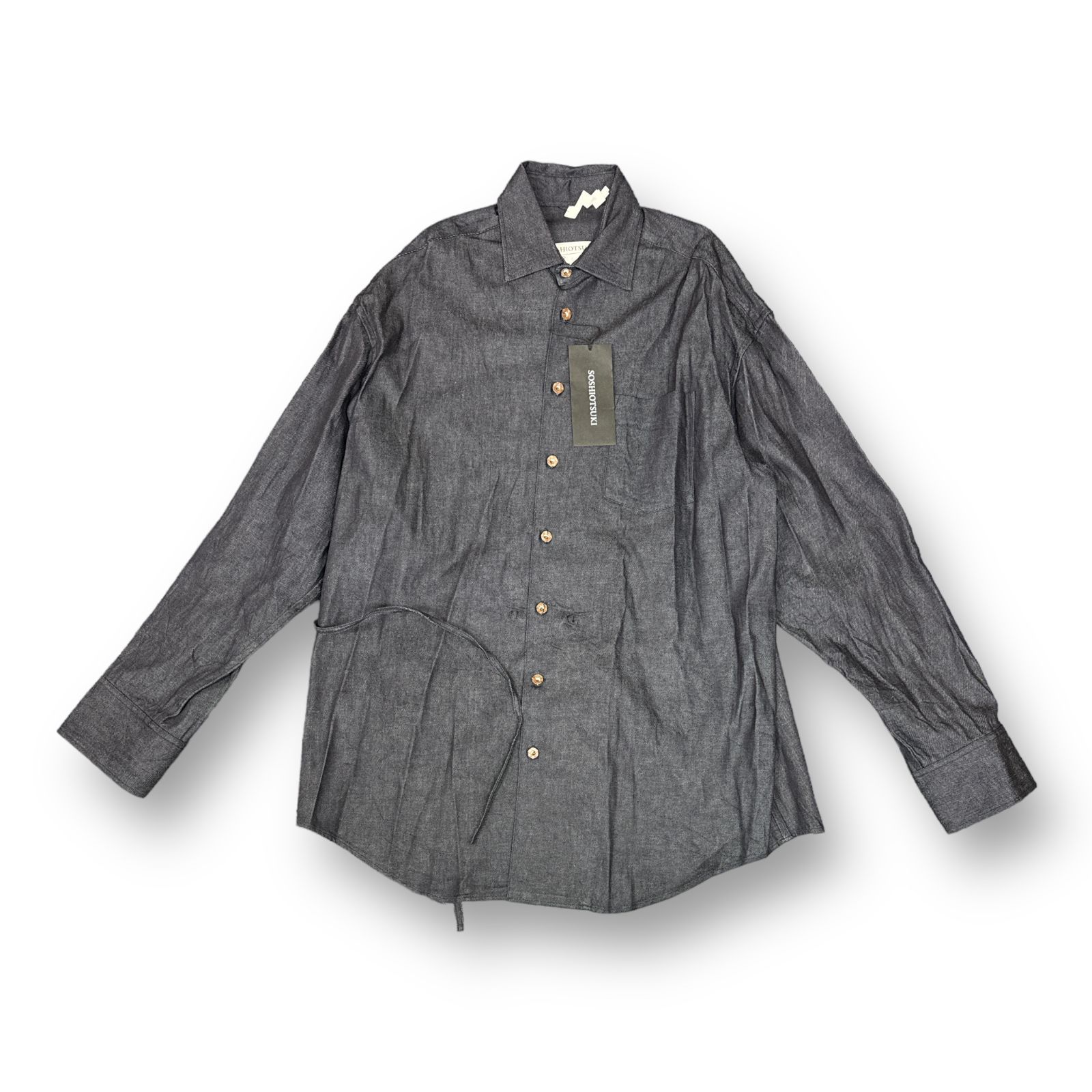 定価39600円 新品 SOSHIOTSUKI S23SS02SH-D The Kimono Breasted Shirt Wide キモノ  ブレステッド デニム シャツ ソウシオオツキ インディゴ 48 60760A - メルカリ