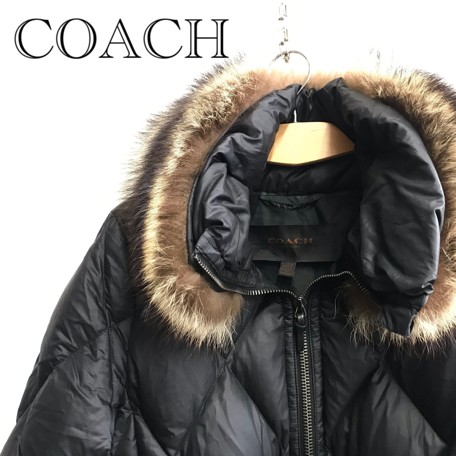 COACH コーチ ベルテッド キルティング ダウンコート ジャケット 