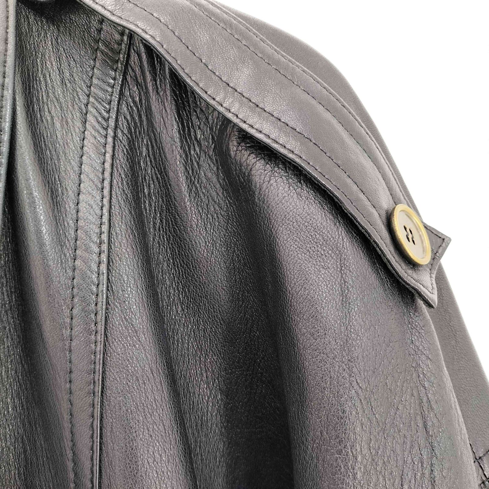 ユーズドフルギ USED古着 ダブルブレスト レザージャケット メンズ 9  