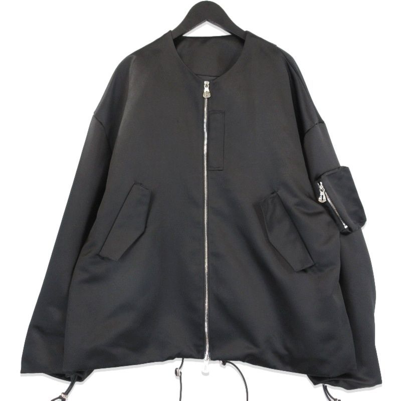 Lui's ブラック MA-1 フライトジャケット MA-1ジャケットBLK/UNISEX【無骨さの中に機能美が光る】 | LUC＋