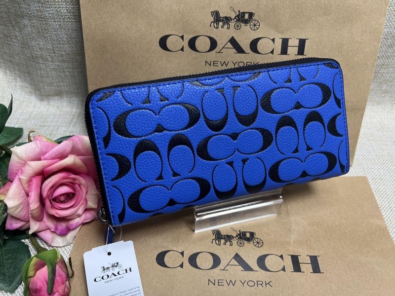 COACH 長財布 コーチ 財布 アコーディオンウォレット シグネチャー