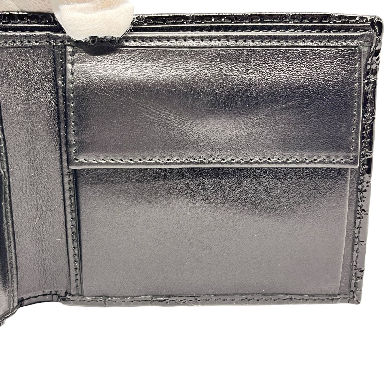 中古美品】 人気商品 PRADA プラダ クロコ型押しエナメルレザー 二 