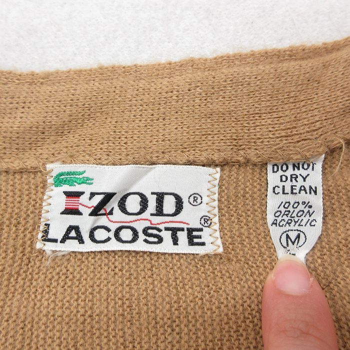 L/古着 ラコステ LACOSTE IZOD 長袖 ブランド ニット カーディガン 