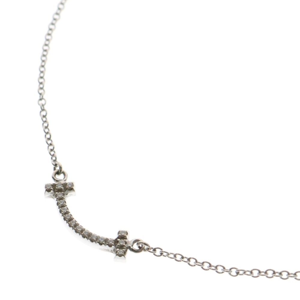 【美品】TIFFANY & Co.スマイル ミニ ダイヤ シルバー ネックレスJ Tスマイル ペンダント ネックレス（ミニ）ダイヤモンド RG