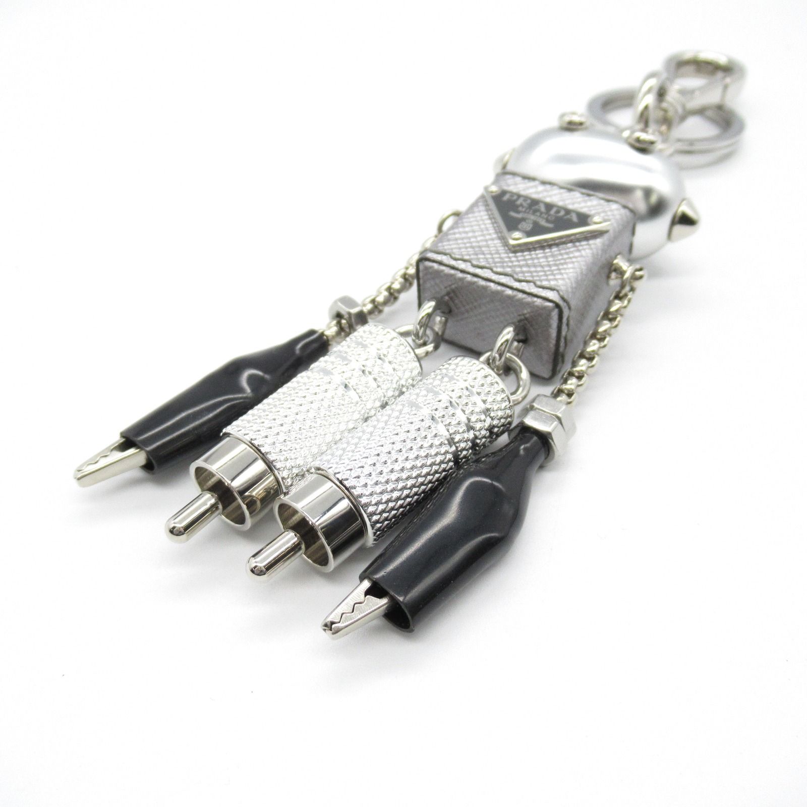 プラダ PRADA チャーム ロボット チャーム シルバー レザー ロボット
