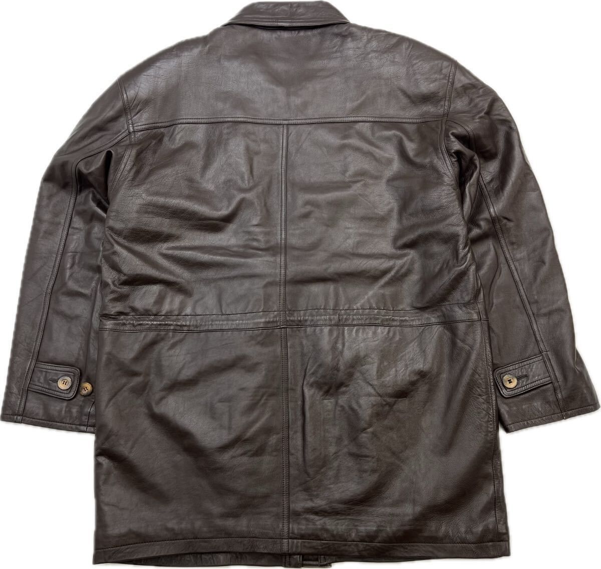 GIANNI VALENTINO ☆ イタリア製レザー 羊革 ラムレザー カーコート