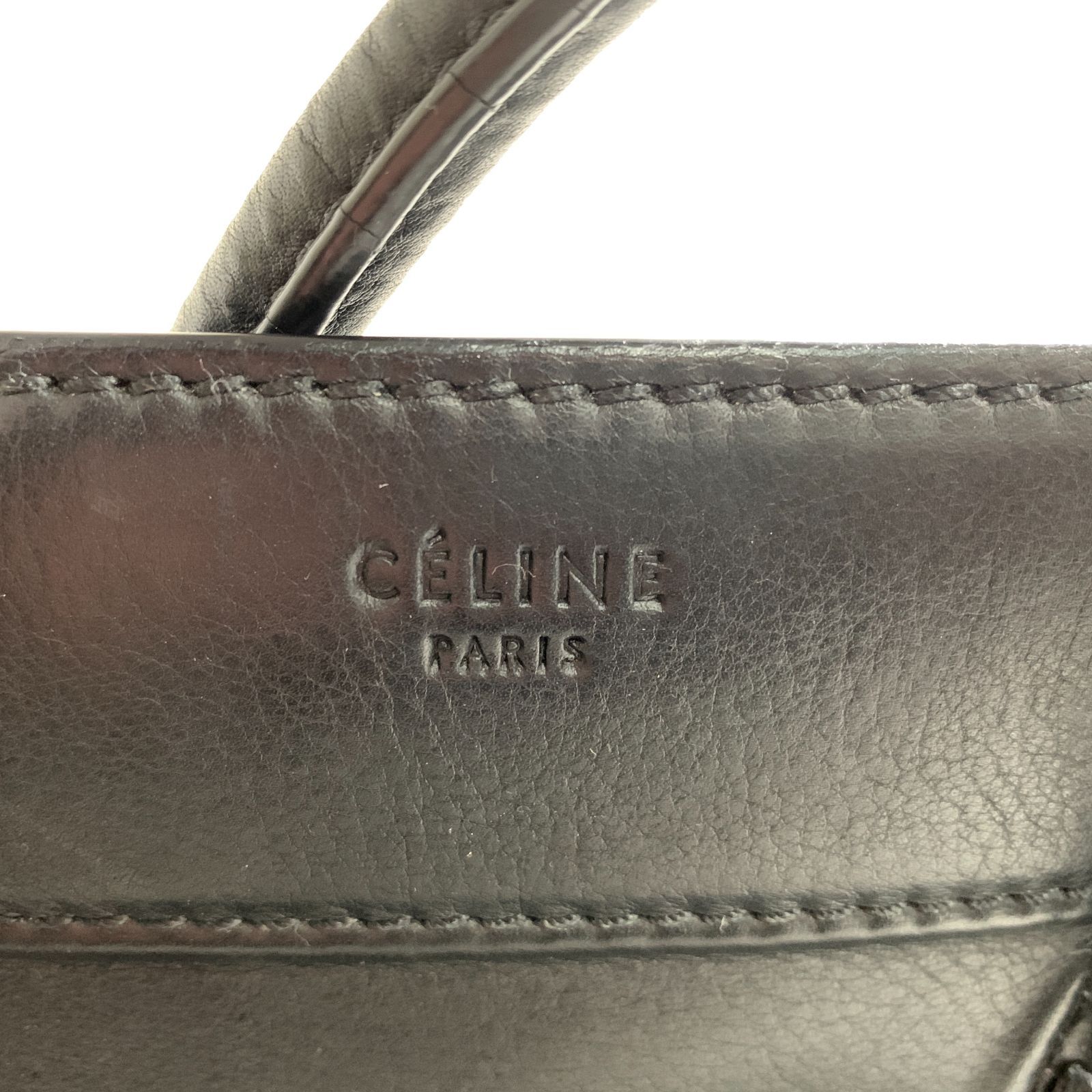 f001 L セリーヌ CELINE ハンドバッグ 169953LCA.38NO ラゲージ スモールスクエア ファントム レザー 黒 鑑定書付き -  メルカリ