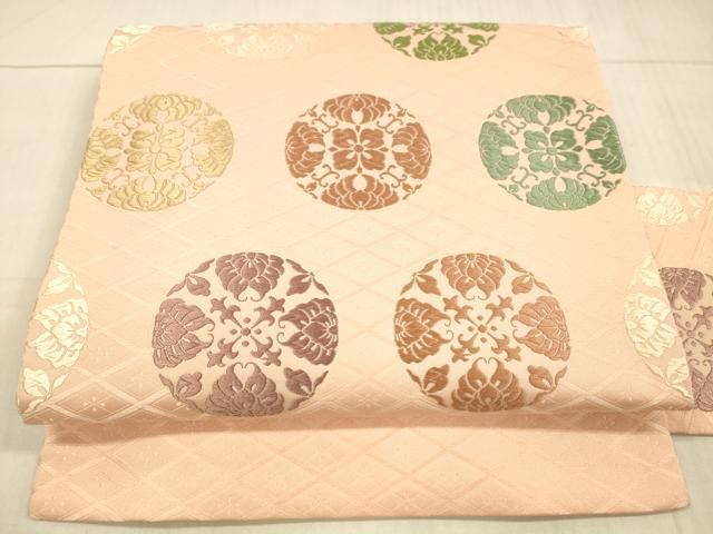 開き名古屋帯　金糸　鳳凰　蜀江紋　唐花　着物　084a d 開き名古屋帯 金糸 鳳凰 蜀江紋 唐花 着物 084a d 未着用 開き