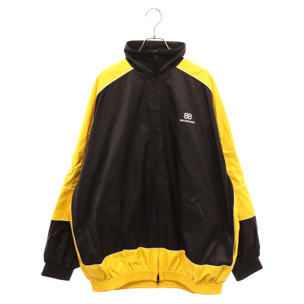 BALENCIAGA (バレンシアガ) BB ZIP UP JASCKET BB ジップアップ ナイロントラックジャケット 623019 TI054  ブラック/イエロー - メルカリ