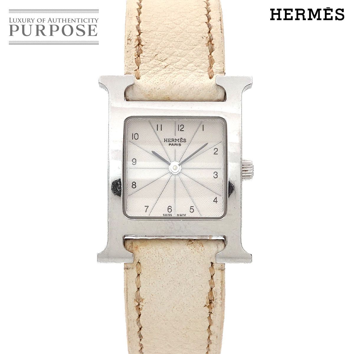 エルメス HERMES Hウォッチ HH1 210 レディース 腕時計 シルバー ホワイト クォーツ ウォッチ H Watch 90297716