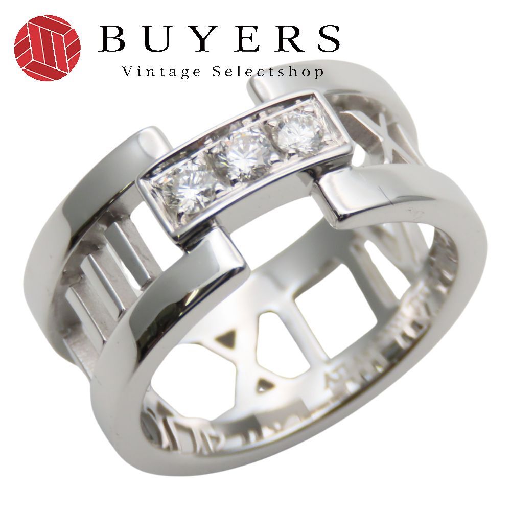 ティファニー リング 指輪 アトラス K18WG ダイヤモンド 約7.4g ホワイトゴールド オープン 3PD ジュエリー レディース 女性 TIFFANY-Co.