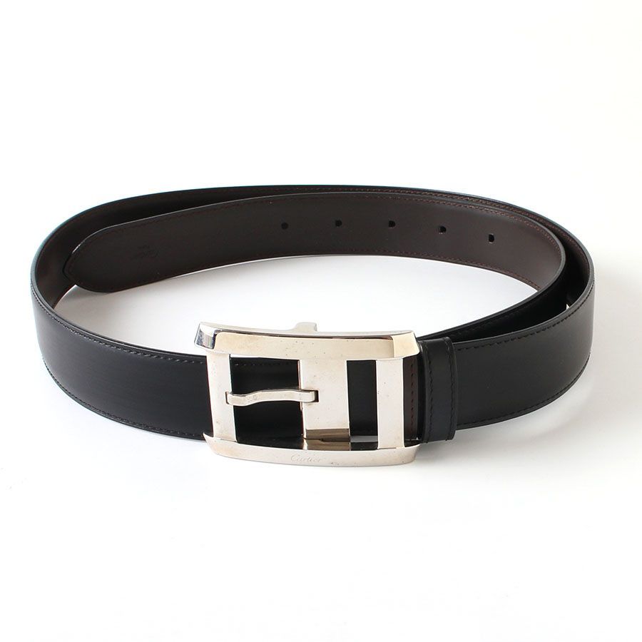 カルティエ ベルト 美品 カルティエ ベルト ブラック＆ブラウン