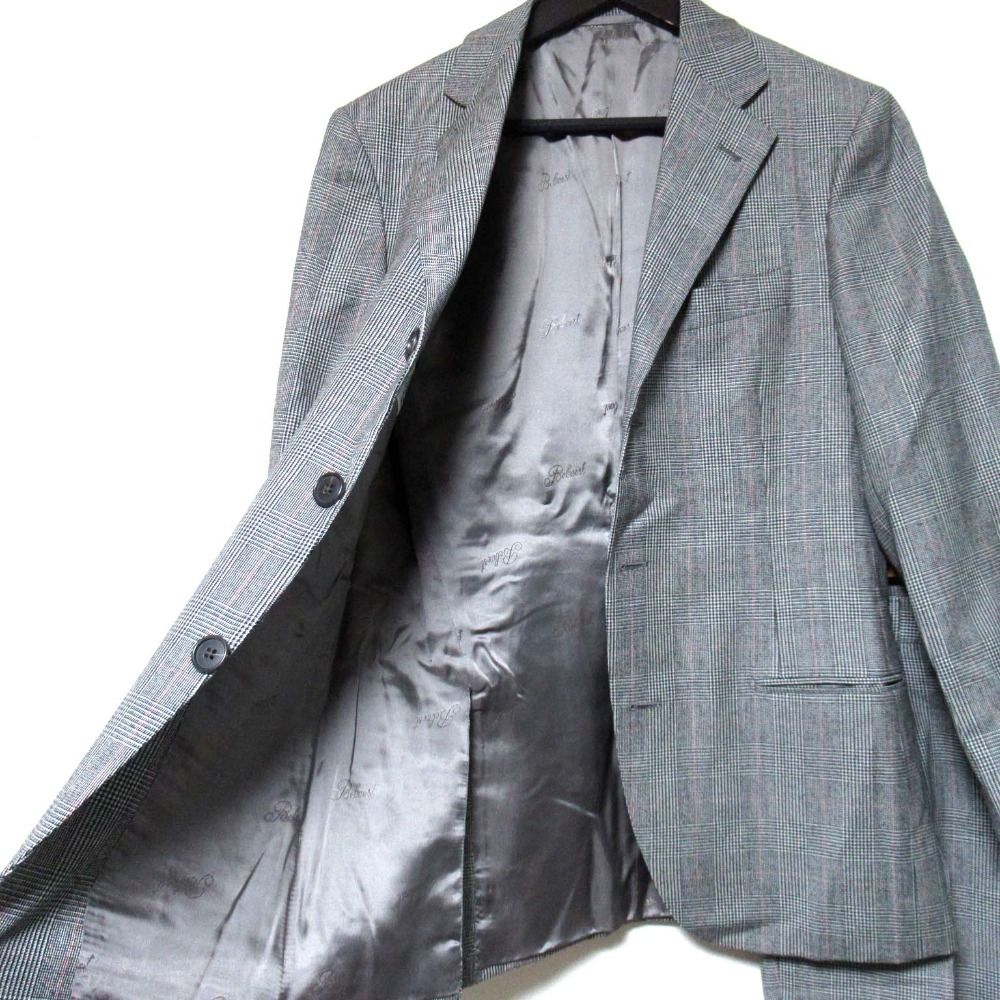 ベルベスト　belvest   グレンチェック　グレー×ブラウン　サイズ44 美品 Belvest ベルベスト グレンチェック柄 シングル 3B