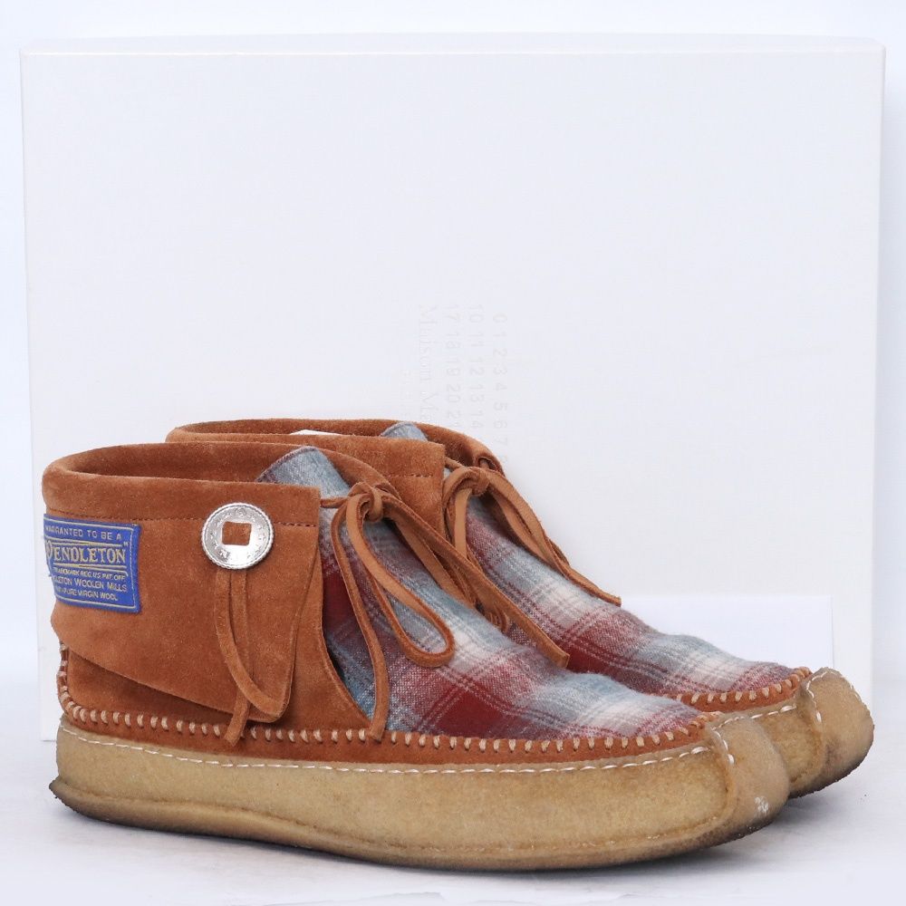 MAISON MARGIELA ペンドルトン チャッカ ブーツ サイズ41 ブラウン S57WQ0190 P6221