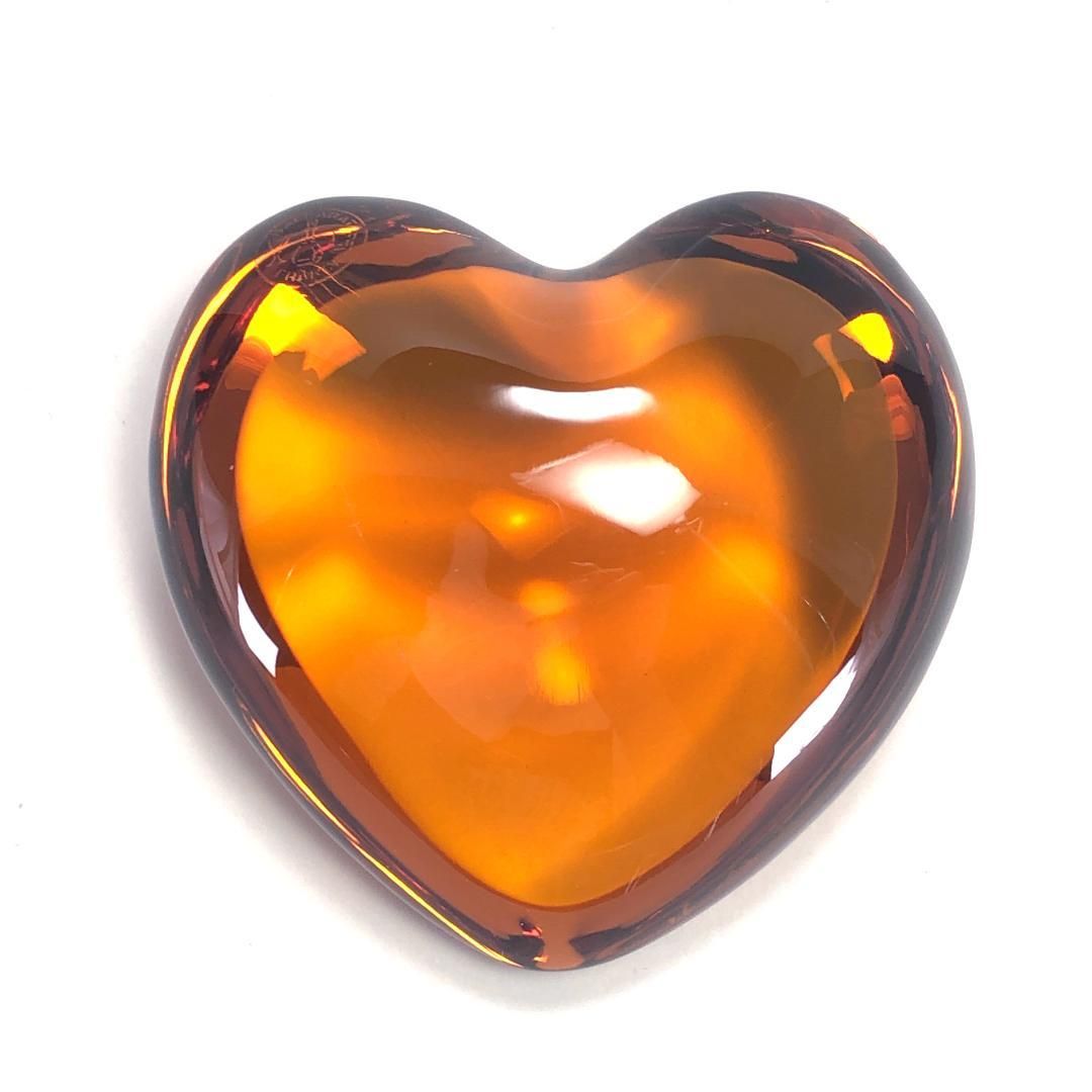 Baccarat バカラ ハート オレンジ ペーパーウェイト クリスタルグラス オレンジ BC376