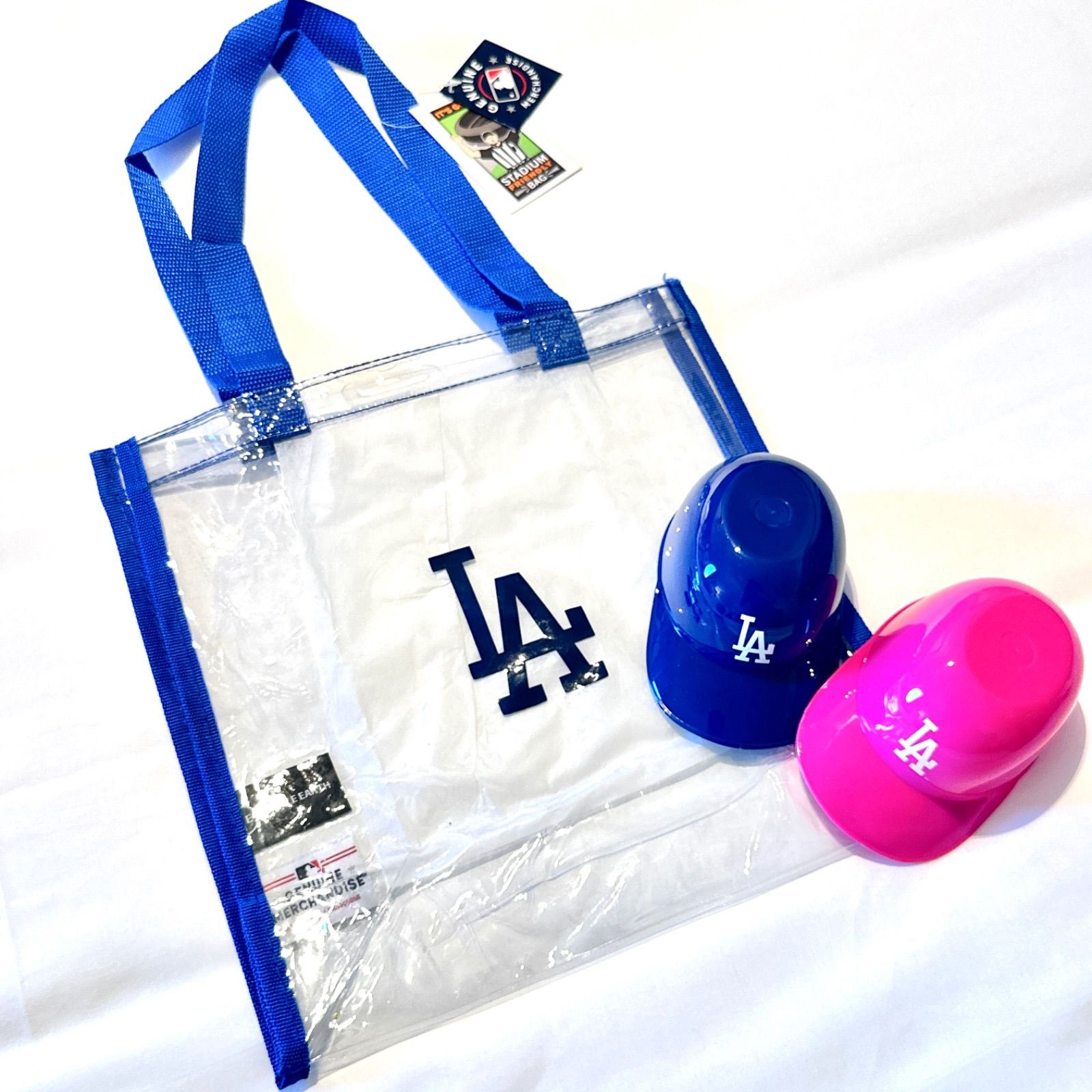 ドジャースタジアム 【公式】ドジャース クリアバッグ ミニ ヘルメット セット 野球 ベースボール ロサンゼルス LA カバン MLB トート