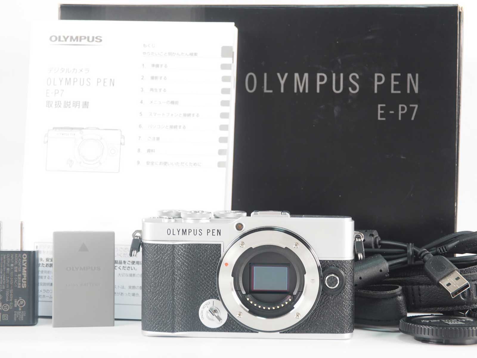 オリンパス Olympus Pen E-P7 20.3MP mirrorless Digital Camera Body Silver 元箱 Z5480A