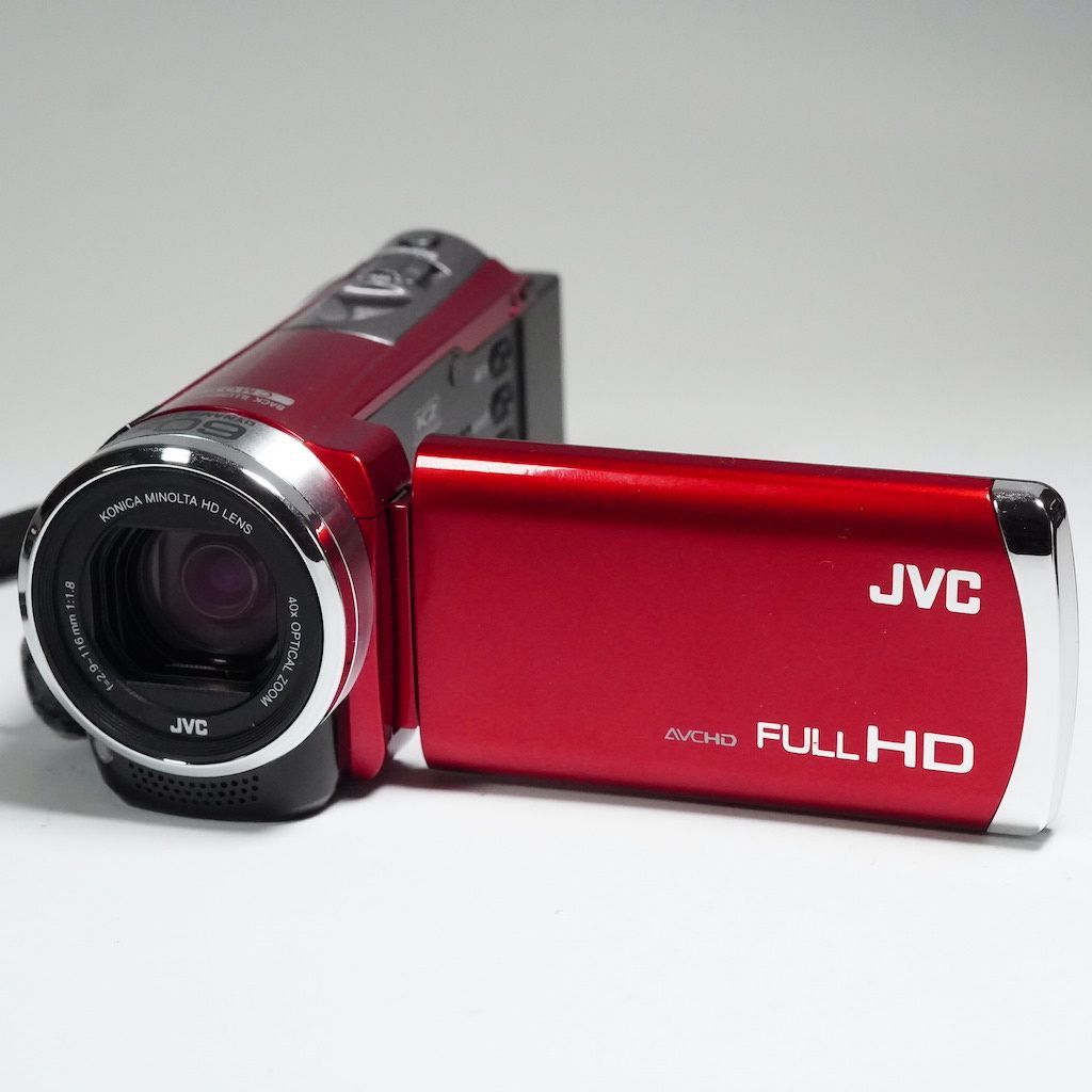 【超美品】JVC Everio GZ-E325-R ビデオカメラ　付属品完備 JVC Victor Everio GZ-E325-R レッド 動作OK 1週間保証 /9938 JVC
