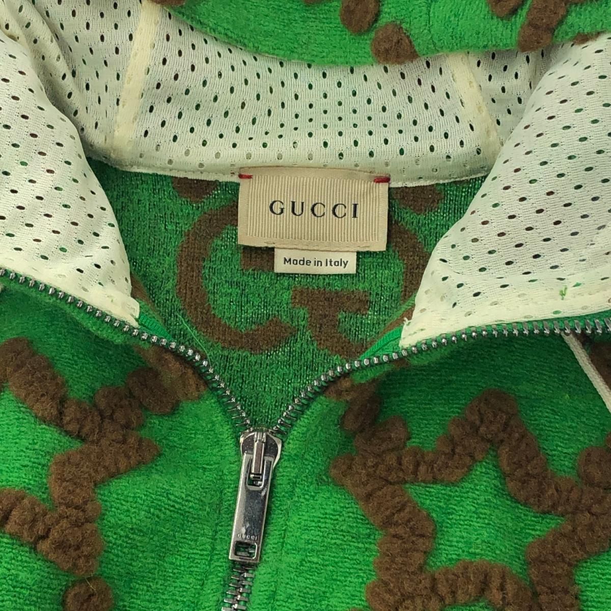 GGスター柄◎GUCCI グッチ　ハーフジップパーカー　グリーン　ビッグGG GUCCI グッチ GGロゴ 総柄 ハーフジップパーカー サイズ:4歳 110
