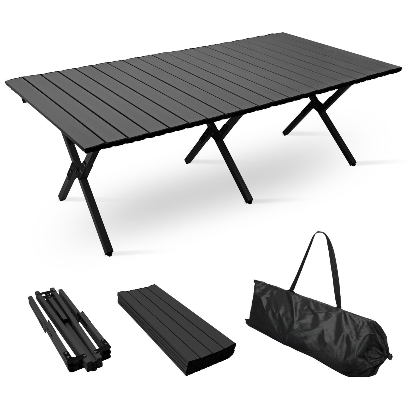 軽量折りたたみアウトドアテーブル／耐荷重80kg・大判サイズ・ブラック 軽量折りたたみアウトドアテーブル／耐荷重80kg・大判サイズ
