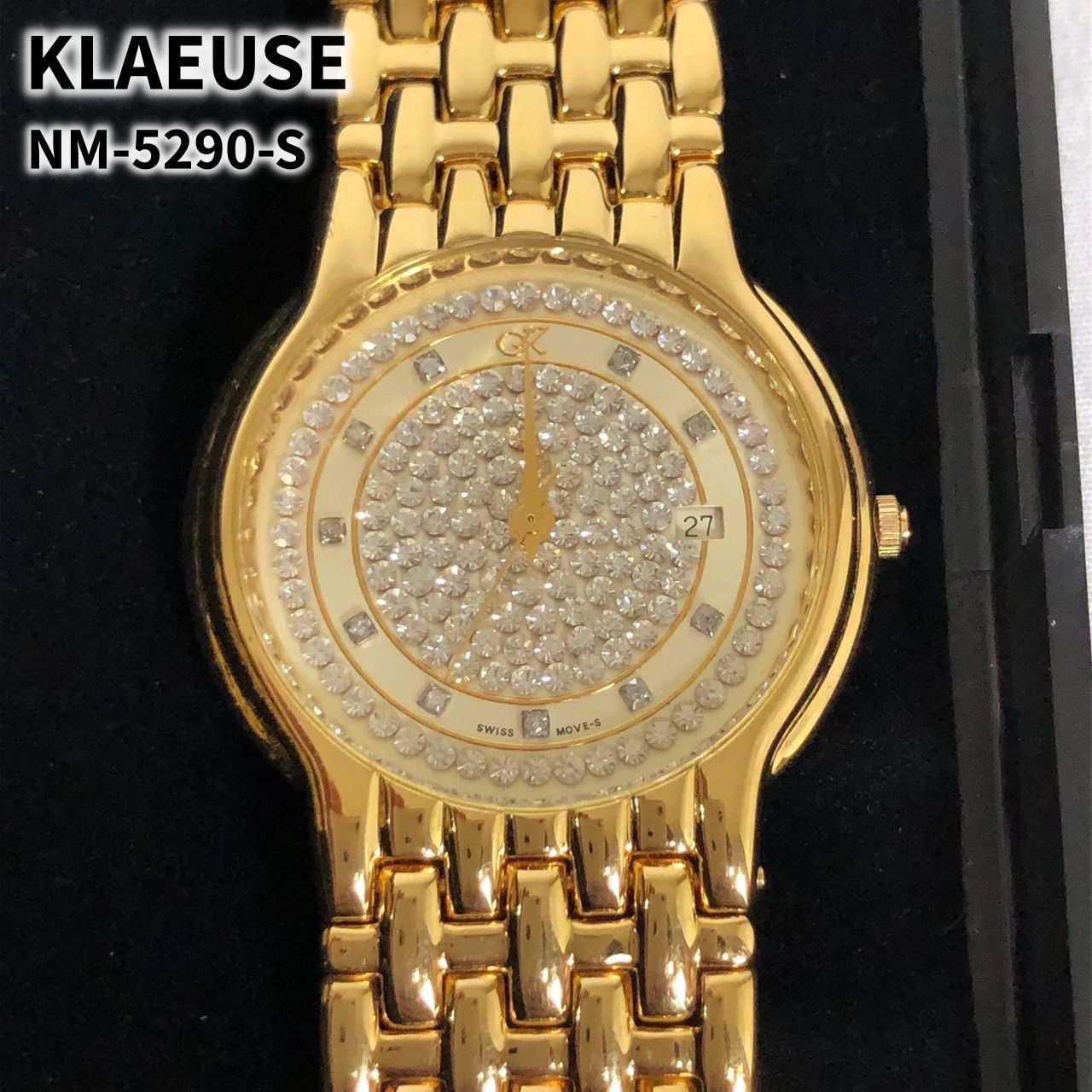 動作未確認 KLAEUSE クロイゼ 腕時計 NM-5290 ゴールド 文字盤