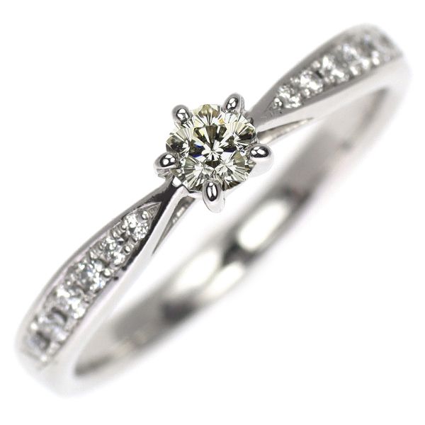 Pt900 さくらカット ダイヤモンド リング 0.158ct D0.10ct