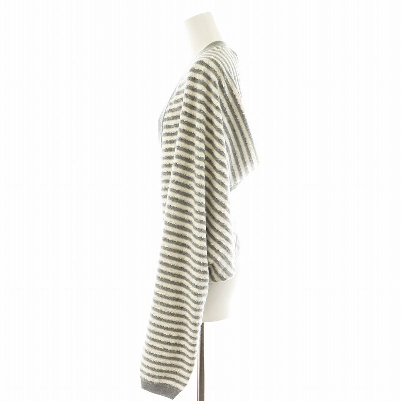 CHANEL シャネル 08A カシミヤ混 ラメ ボーダー カーディガン