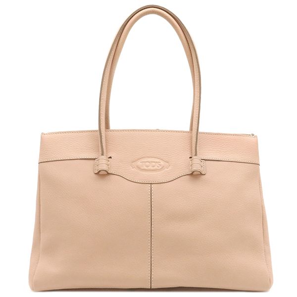 トッズ TODS トートバッグ MOCASSINO レザー ベージュ シルバー金具