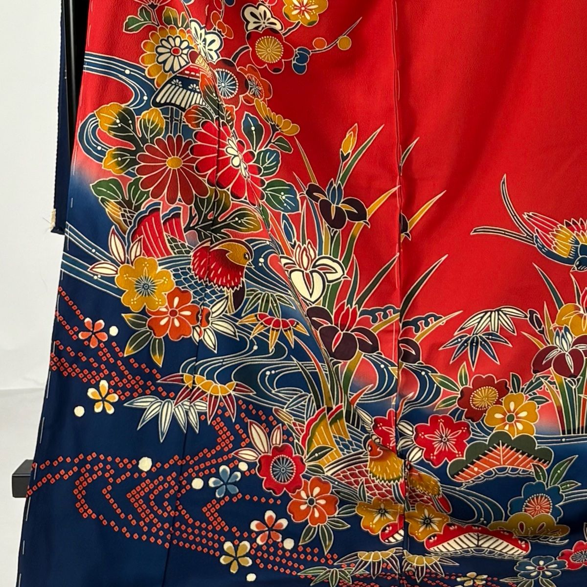 振袖 身丈183cm 裄丈72cm 未仕立て 仮絵羽 落款 鴛鴦 松竹梅 ぼかし  