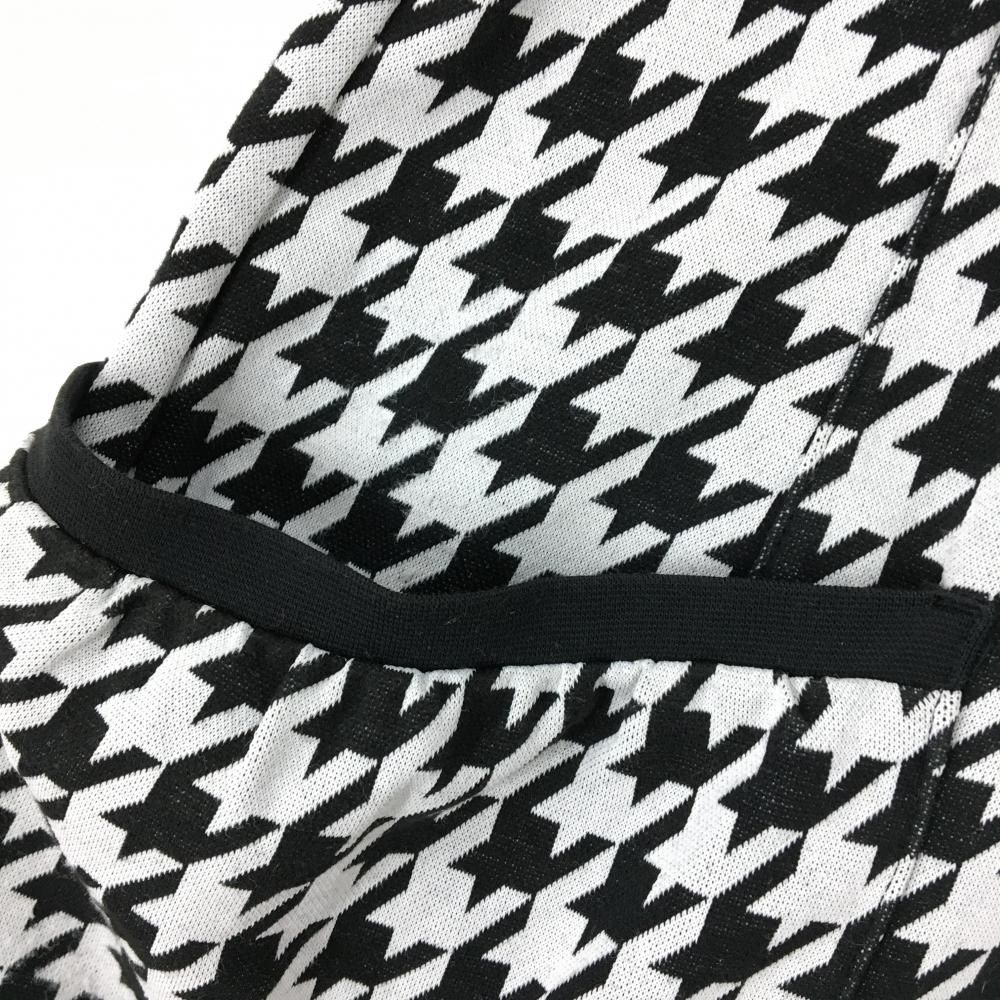 美品】アダバット 半袖ハイネックワンピース 黒×白 千鳥格子 ハーフ