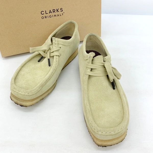 Clarks クラークス Wallabee ワラビーシューズ スニーカー モカシン ブーツ 122500575 スエード レザー メンズ 26cm ベージュ 靴 DF15920
