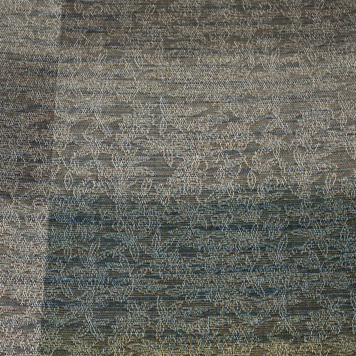 個性 袋帯 紋屋井関 落款 御寮織 地紋 段縞 金糸 灰紫 全通 正絹 激安大特集！