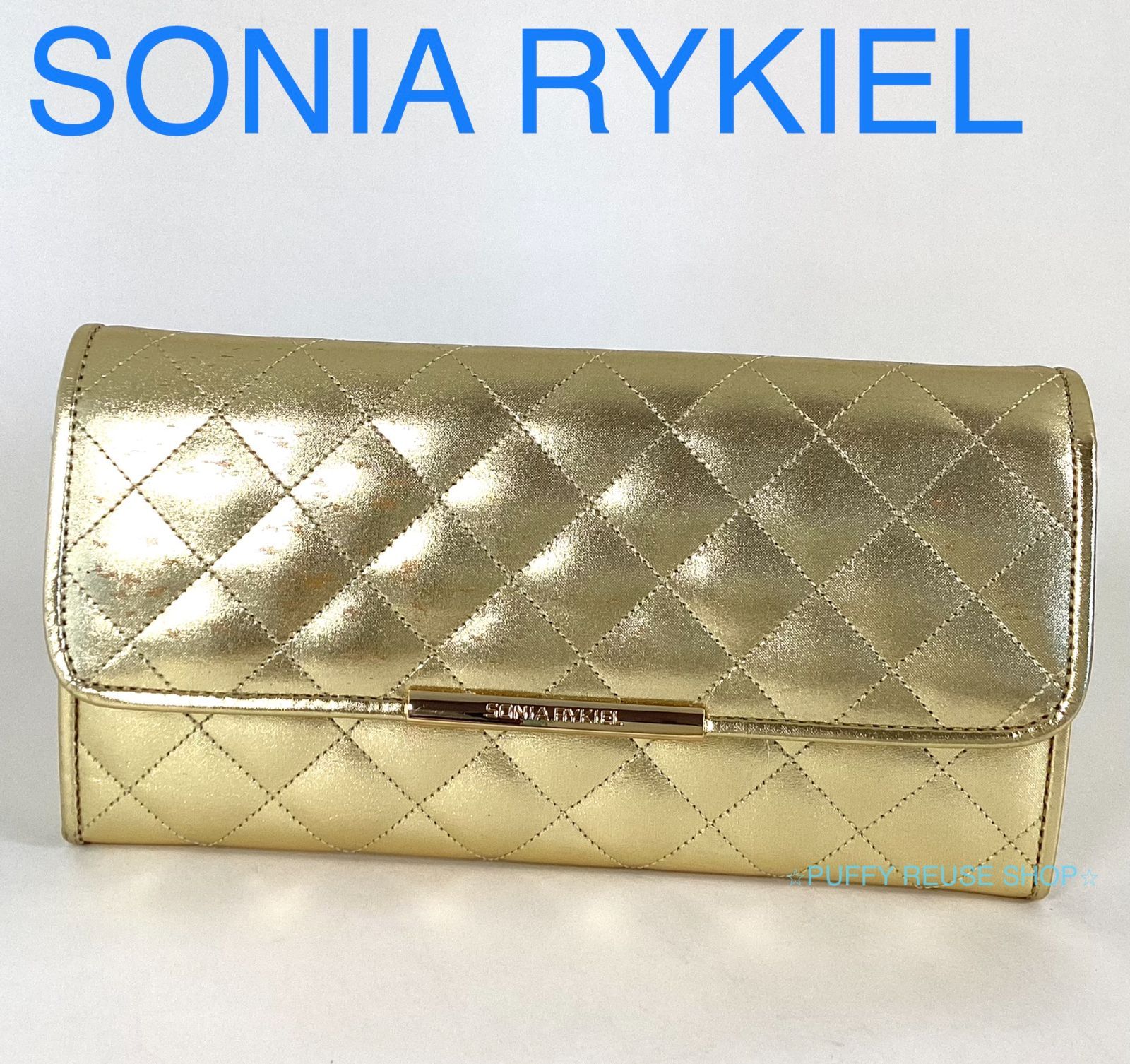 SONIA RYKIEL ソニア リキエル 長財布 ゴールド - メルカリ