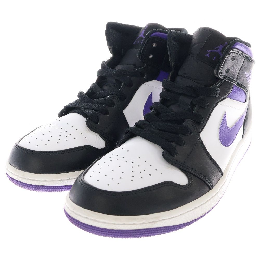 Air Jordan 1 MID ハイカット スニーカー ブラック/パープル NIKE (ナイキ) AIR JORDAN 1 MID エアジョーダン ミッドカット