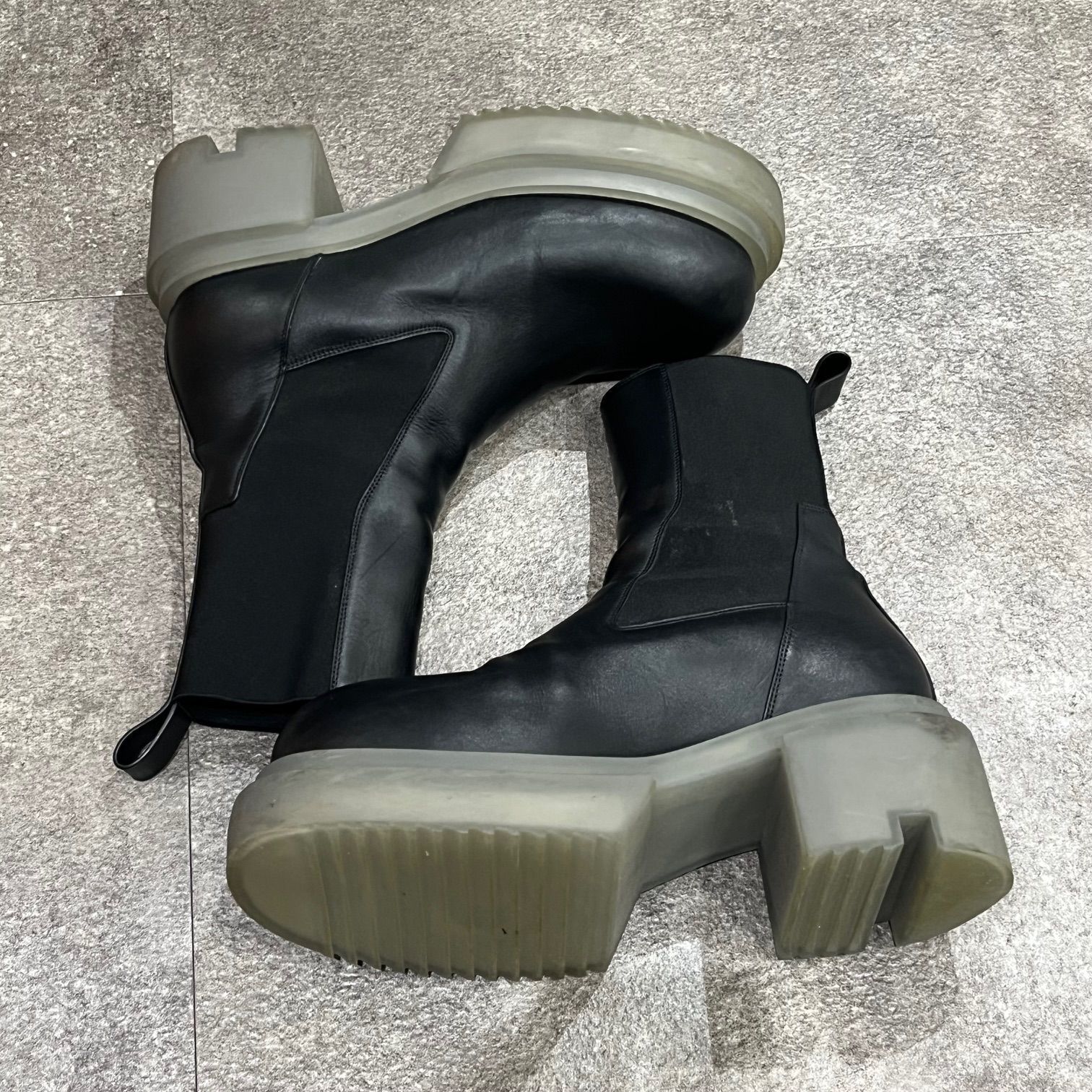 国内正規 Rick Owens Beatle Bogun Black/Clear ビートルボーガン レザー ブーツ リックオウエンス 43  65331A - メルカリ