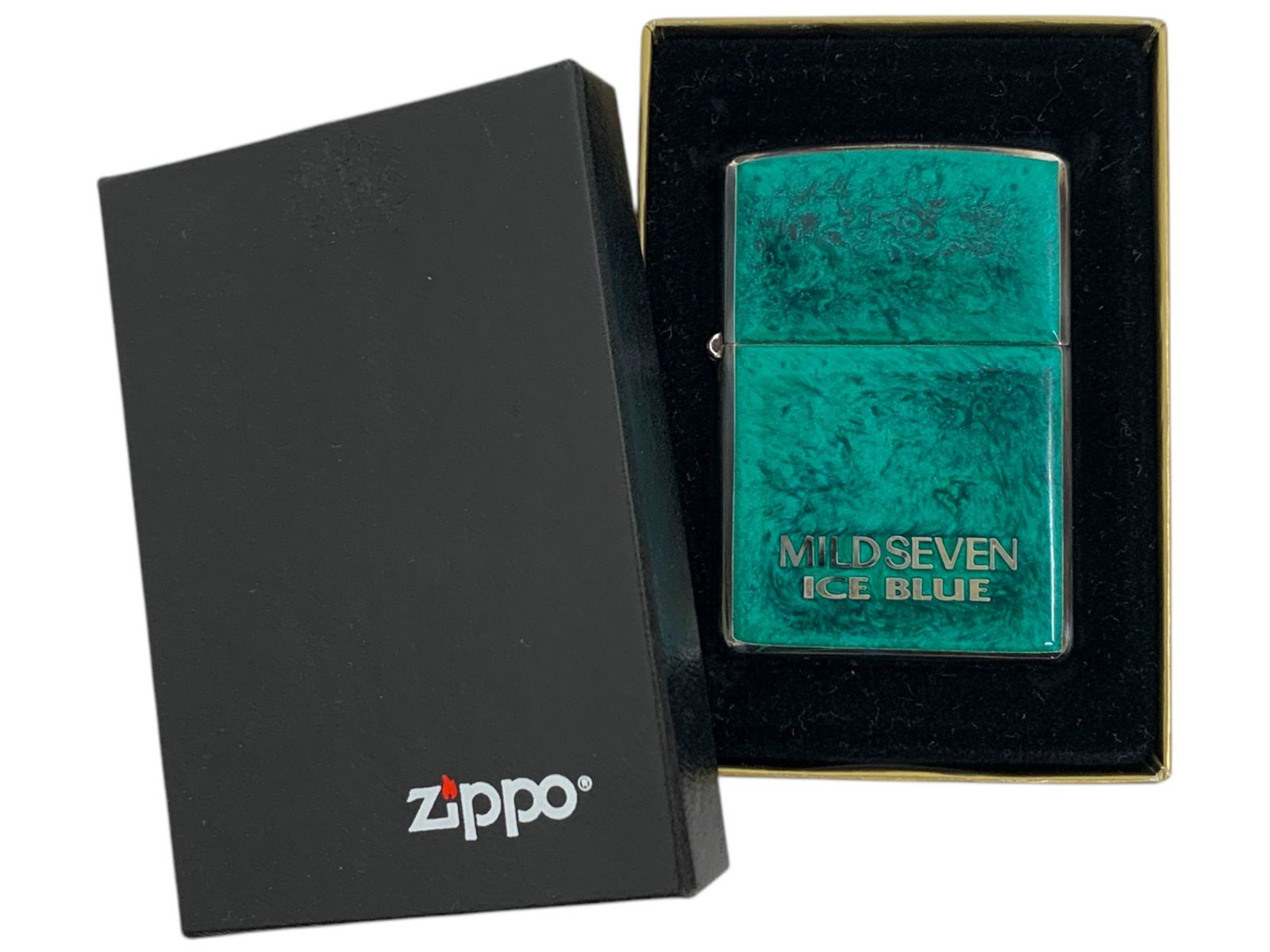 zippo ジッポー マイルドセブン 1999年製 アメリカ製 アイスブルー グリーン 雑貨|004