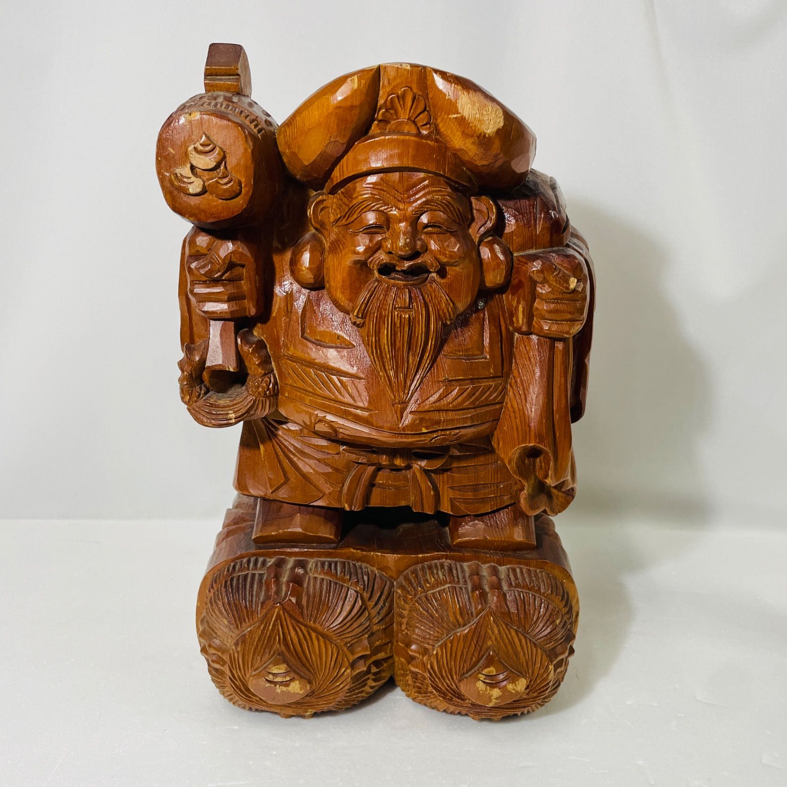 七福神 縁起物 大黒天 木彫り 置物 アンティーク インテリア 七福神 縁起物 大黒天 木彫り 置物 アンティーク インテリア