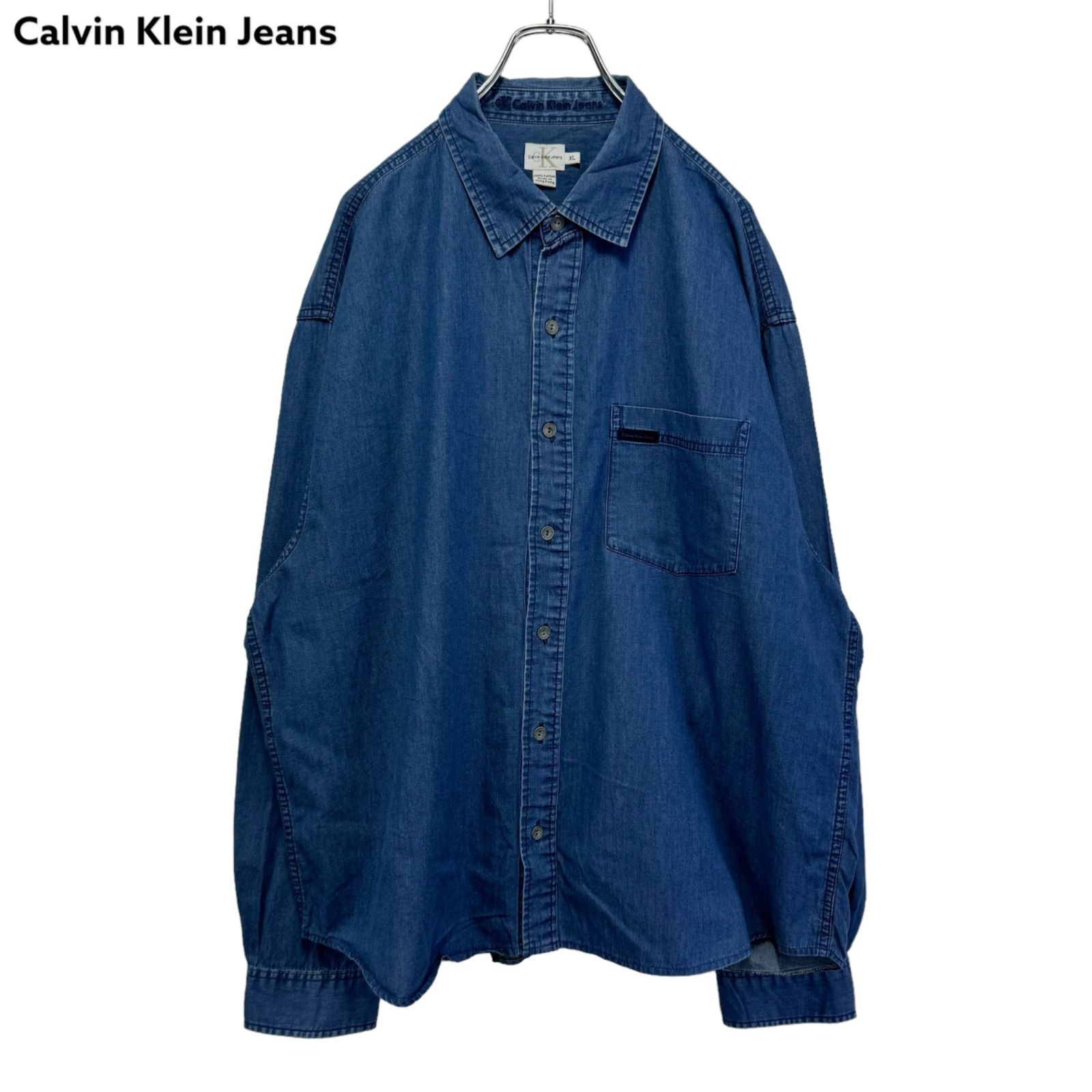 【希少】90年代カルバンクライン デニムシャツ 90s XL CK Calvin Klein Jeans カルバンクライン ジーンズ