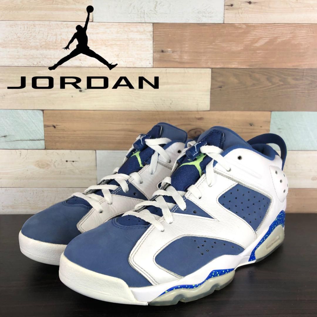 NIKE AIR JORDAN 6 RETRO LOW ナイキ エア ジョーダン 6 レトロ ロー ホワイト ブルー 28cm U08947  304401-106 - メルカリ