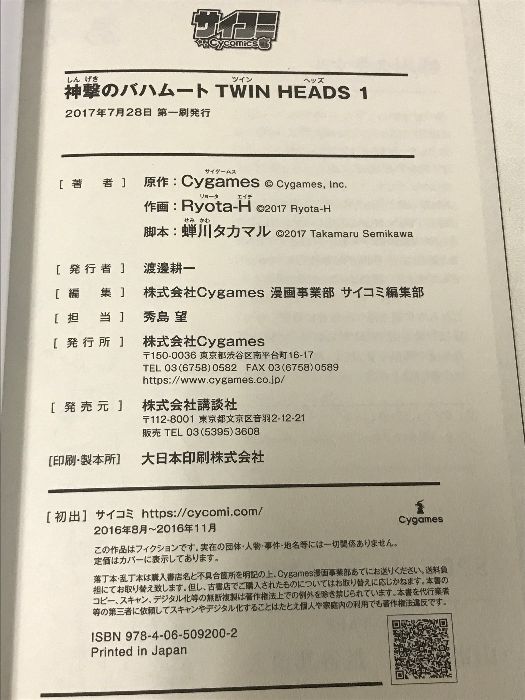 神撃のバハムート TWIN HEADS 全3巻 セット サイコミ Cygames Ryota-H 蝉川タカマル 帯付き - メルカリ