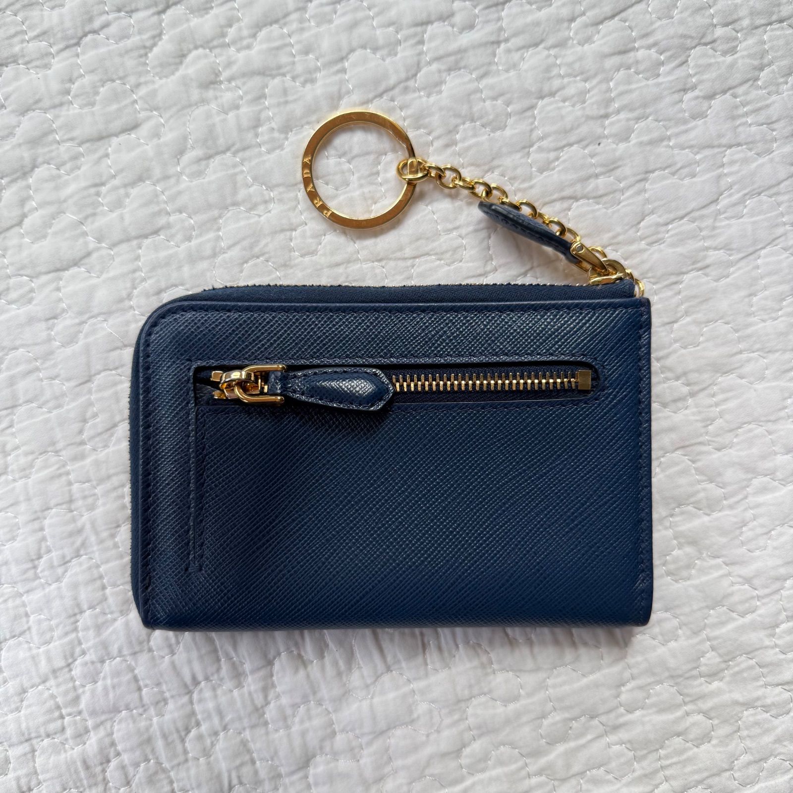 美品 PRADA プラダ サフィアーノレザー コインケース キーリング