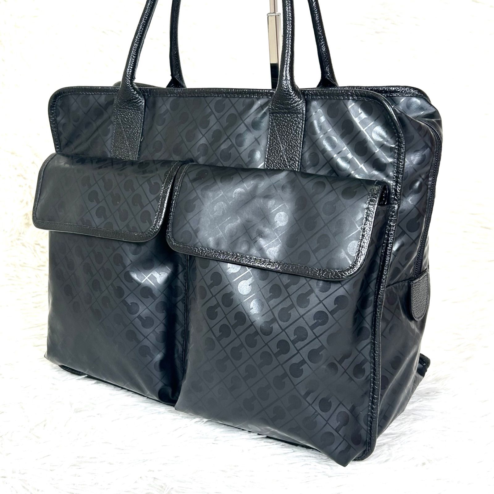 ゲラルディーニ ミニボストンバッグ トートバッグ ダブルポケット 総柄