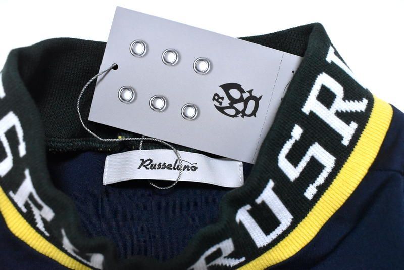 ラッセルノ ゴルフ リブカラー ルーズフィット モックネック ネイビー M 4 新品 ラッセルノ ゴルフ リブカラー ルーズフィット モック