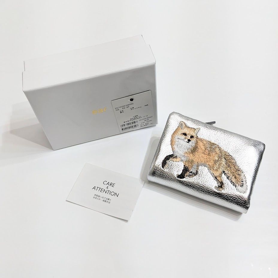 未使用品 ear PAPILLONNER イア パピヨネ 牛革 フォックス柄