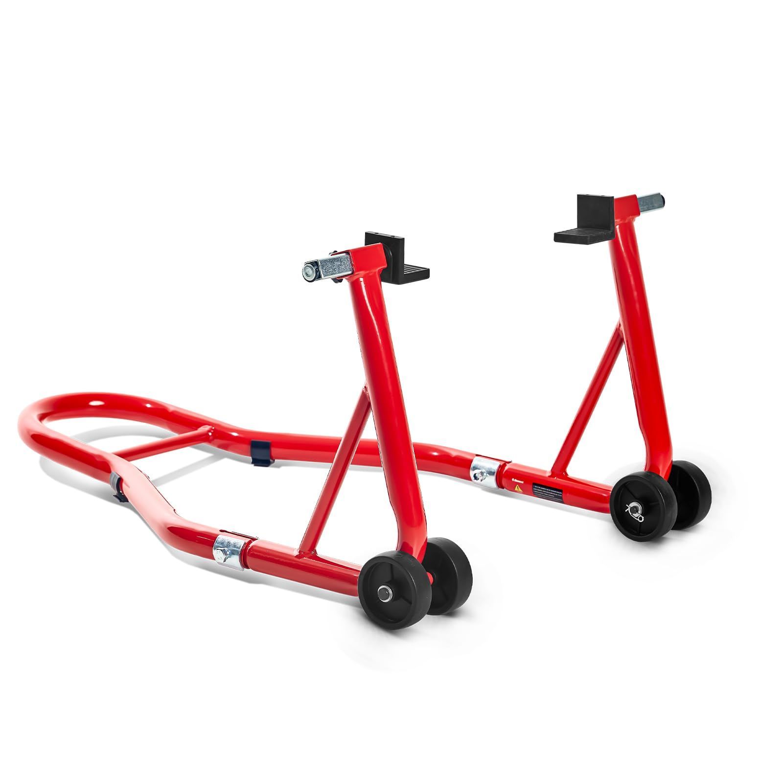 【新着商品】L型 キャスター付き レッド 750LBS 耐荷重340kg 整備用 後輪用 メンテナンススタンド リア バイクスタンド Donext