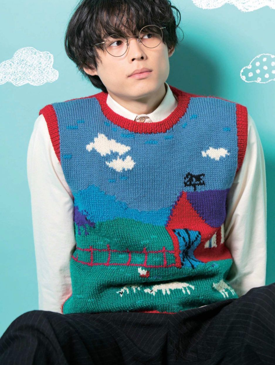 サ*様 Stussy 松村北斗着用 ベスト 松村北斗 着用 牧場ニット ベスト allen solly Mサイズ ヴィンテージ