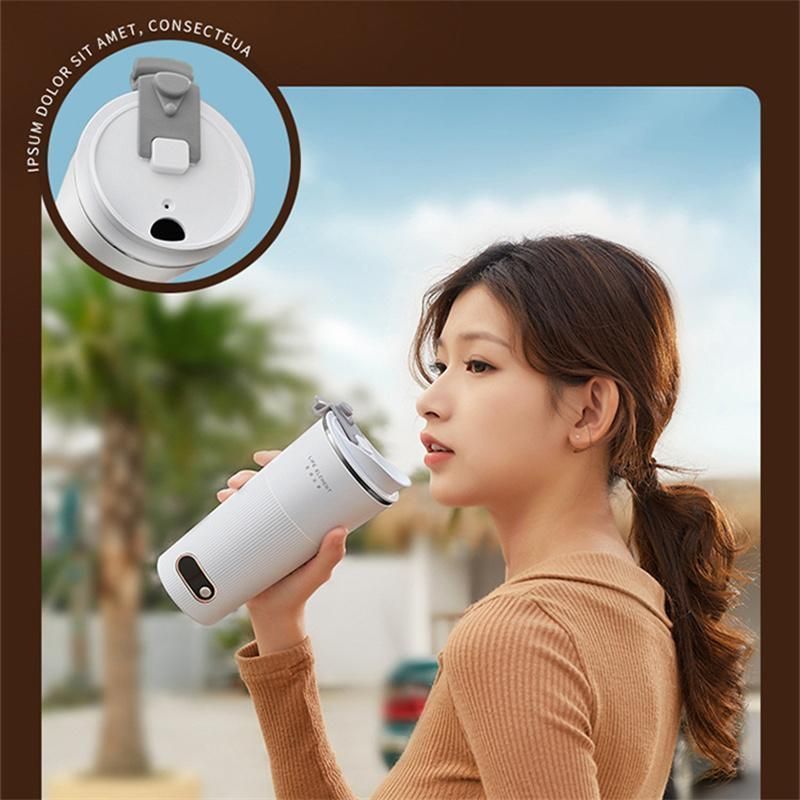 USB充電式トラベルポータブル電気ケトル LEDディスプレイ付きポータブル電気コーヒーマグ