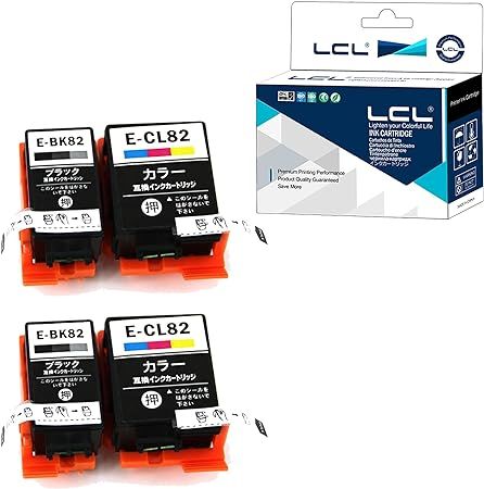 2*4色セット 2ブラック 2カラー LCL EPSON用 エプソン用 IC4CL82