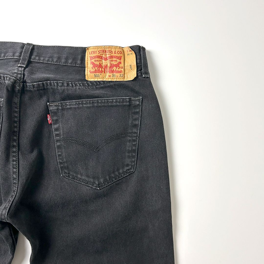 Levi's リーバイス 501 ブラックデニム ジーンズ ジーパン W36 L32 後
